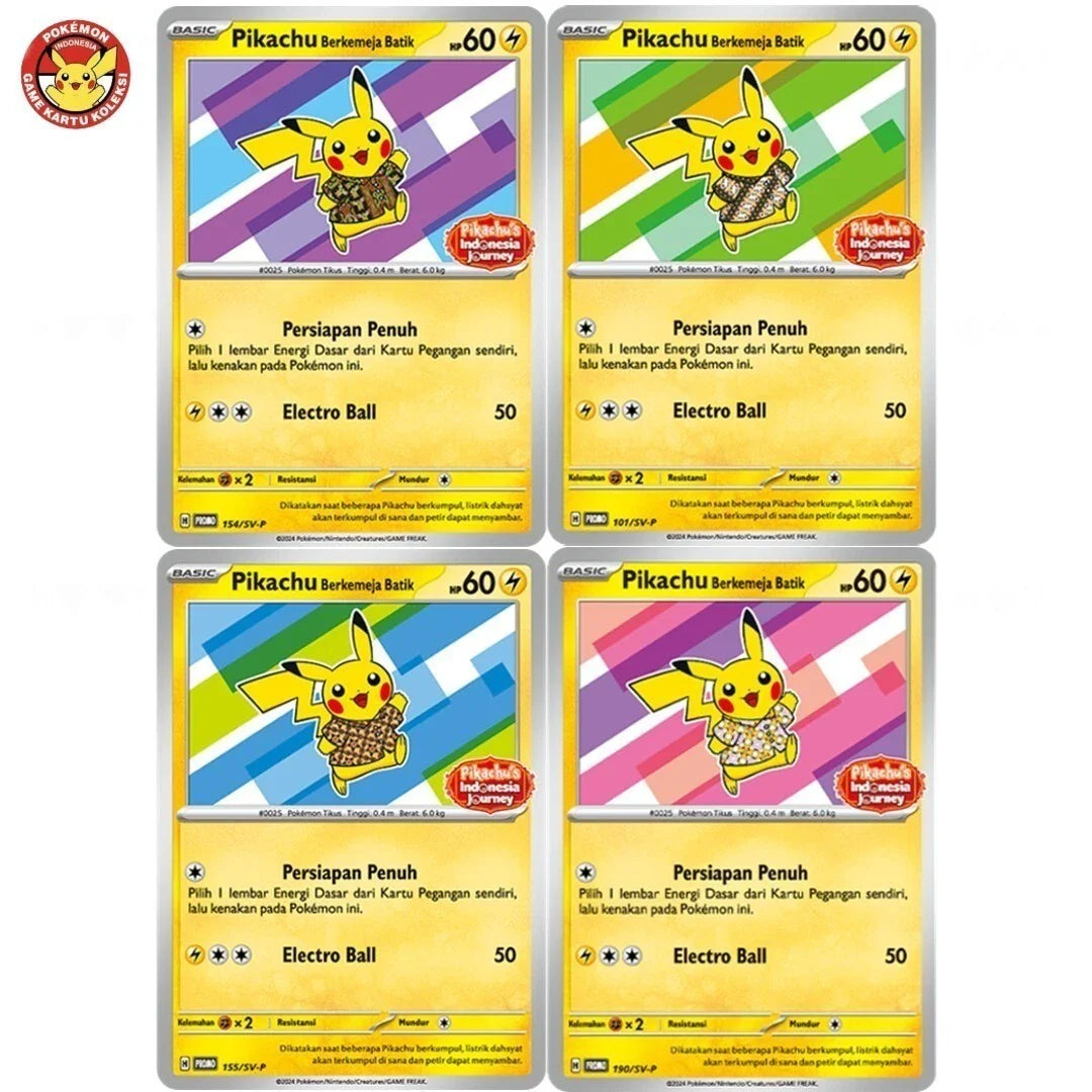 (Indonesian) Pokémon TCG: Pikachu Batik Shirt Promo Card (Select Variant)