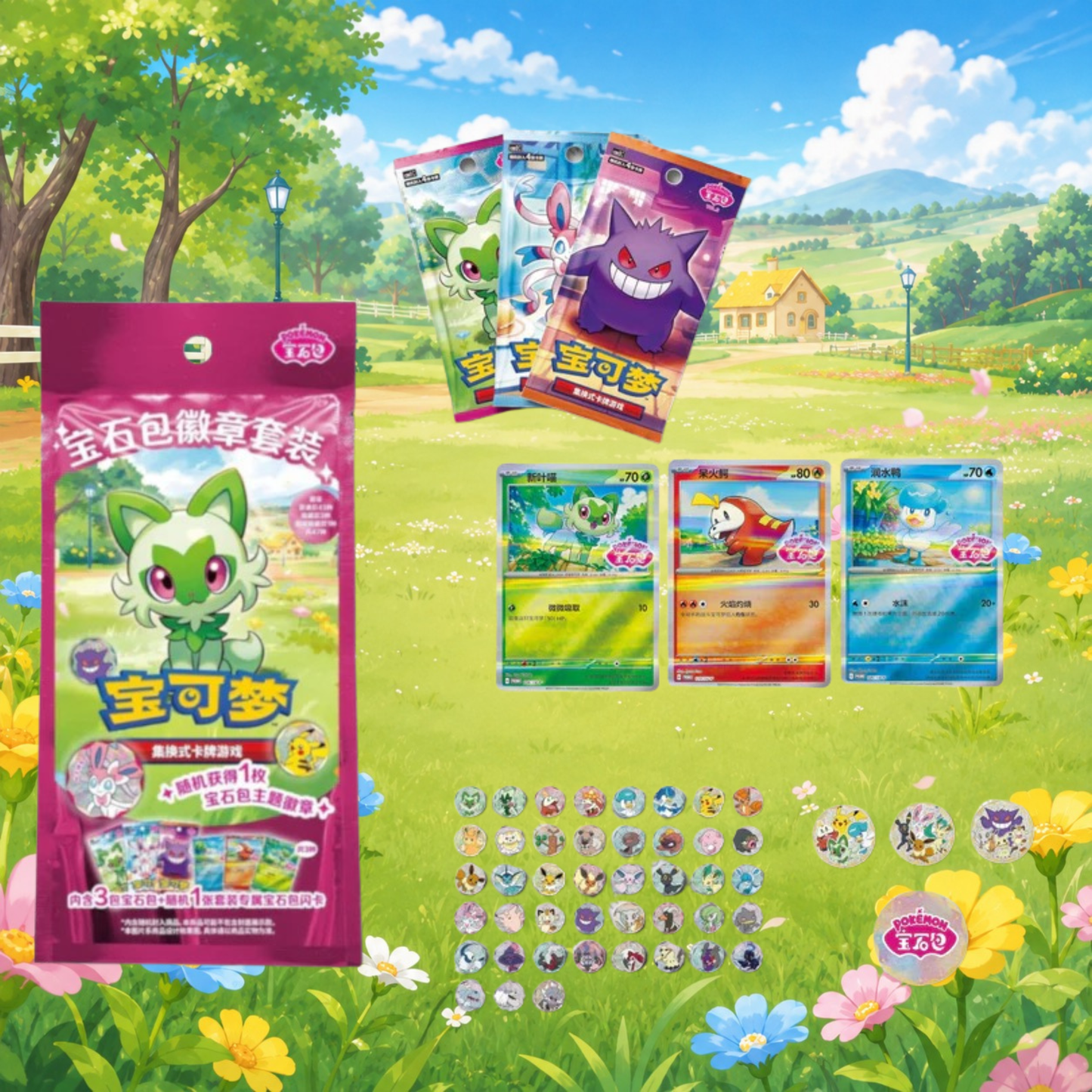 Simplified Chinese Gem Pack Badge Set Pouch *estimated to ship by June 2nd*