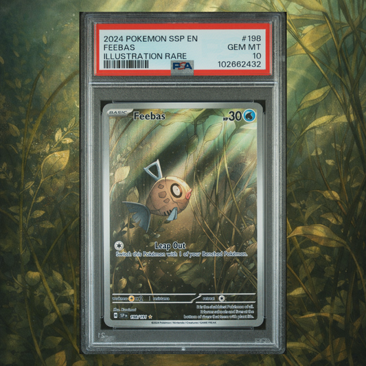 PSA GEM MINT 10 | 2024 POKEMON SSP EN-SURGING SPARKS #198 FEEBAS ILLUSTRATION RARE