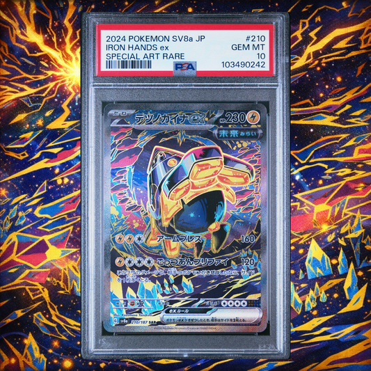 PSA GEM MINT 10 | 2024 POKEMON JAPANESE SV8A-TERASTAL FEST EX #210 IRON HANDS EX SPECIAL ART RARE